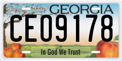 GA license plate CEO9178