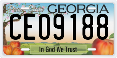 GA license plate CEO9188