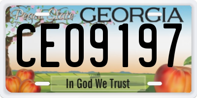 GA license plate CEO9197