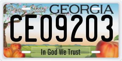 GA license plate CEO9203