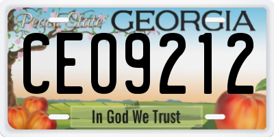 GA license plate CEO9212
