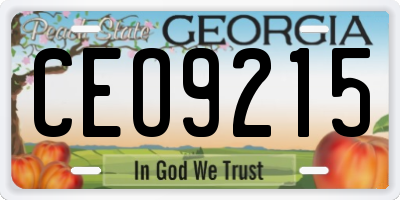 GA license plate CEO9215