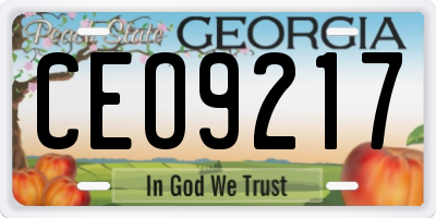 GA license plate CEO9217