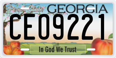 GA license plate CEO9221