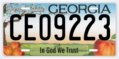 GA license plate CEO9223