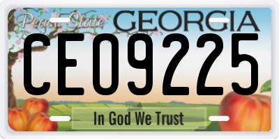 GA license plate CEO9225