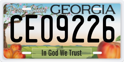 GA license plate CEO9226