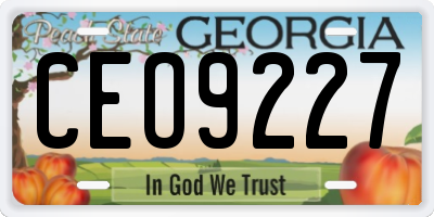 GA license plate CEO9227