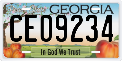 GA license plate CEO9234