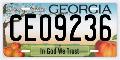 GA license plate CEO9236