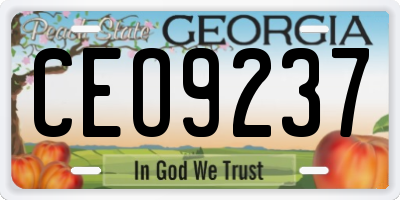 GA license plate CEO9237