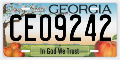GA license plate CEO9242