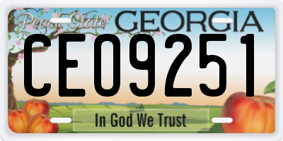 GA license plate CEO9251