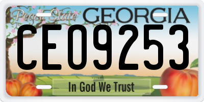 GA license plate CEO9253