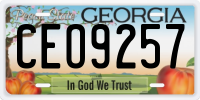 GA license plate CEO9257