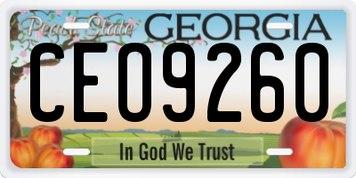 GA license plate CEO9260