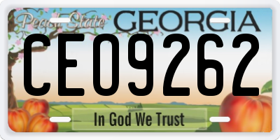 GA license plate CEO9262