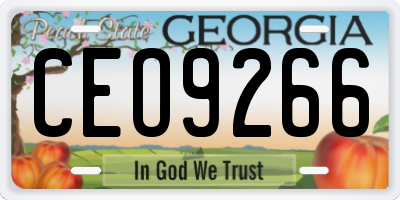 GA license plate CEO9266