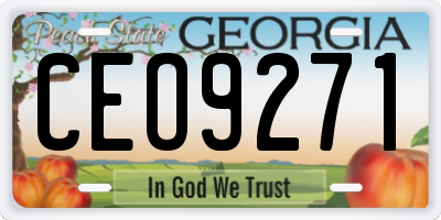 GA license plate CEO9271