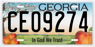 GA license plate CEO9274