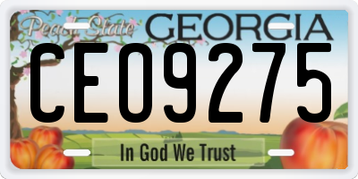 GA license plate CEO9275