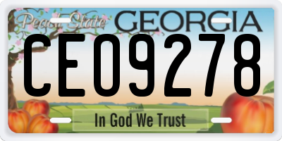 GA license plate CEO9278