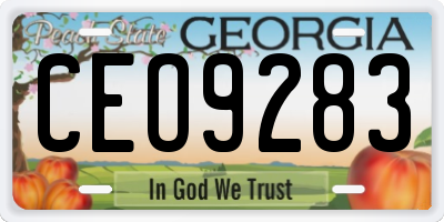 GA license plate CEO9283