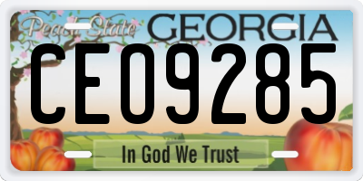 GA license plate CEO9285