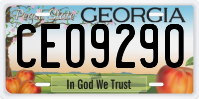 GA license plate CEO9290
