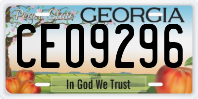 GA license plate CEO9296