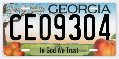 GA license plate CEO9304