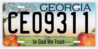 GA license plate CEO9311
