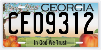 GA license plate CEO9312