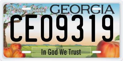 GA license plate CEO9319