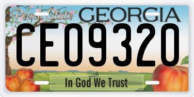 GA license plate CEO9320