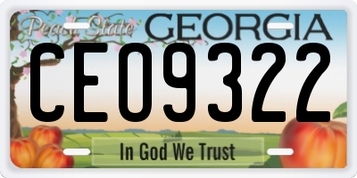 GA license plate CEO9322