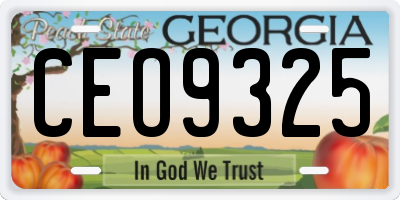 GA license plate CEO9325