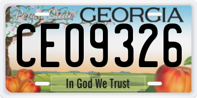 GA license plate CEO9326