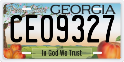 GA license plate CEO9327
