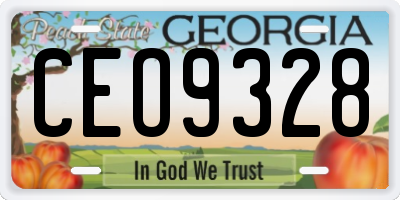 GA license plate CEO9328