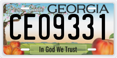 GA license plate CEO9331