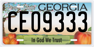 GA license plate CEO9333