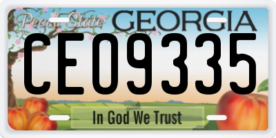 GA license plate CEO9335