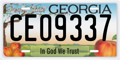 GA license plate CEO9337