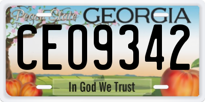 GA license plate CEO9342