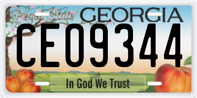 GA license plate CEO9344