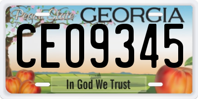 GA license plate CEO9345
