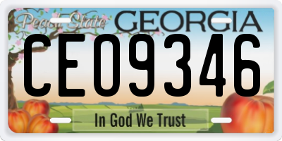 GA license plate CEO9346