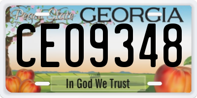 GA license plate CEO9348