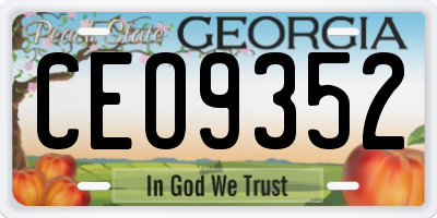 GA license plate CEO9352